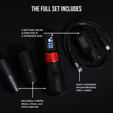The Legend Pro Tattoo Pen - Shader (3.2mm) - Full Set (2 Batteries + 3 Grips)