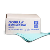 Gorilla Disposable Gown With Tie - Blue (30" x 42") - 50/Case